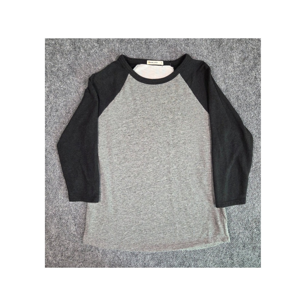 Marine Layer Raglan Shirt Mens Small Grey Black Baseball Tee Tri-Blend